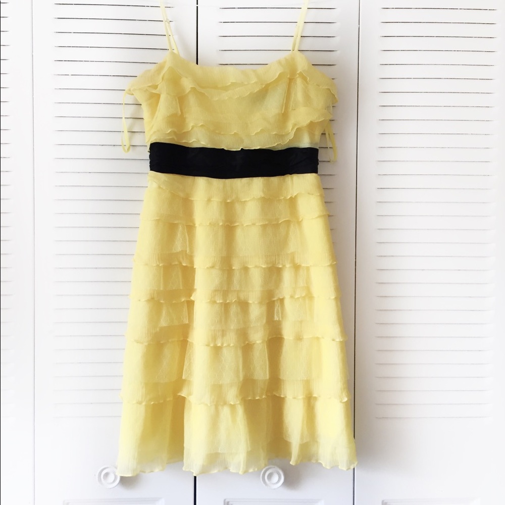 *SOLD* BCBG MAX AZRIA Yellow Tiered Lime Yellow